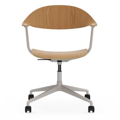 Mynt Office Svivel Chair four-star base, Natural oak, protective varnish, Without upholstery, Without upholstery, Soft light, Soft castors for hard floor surfaces