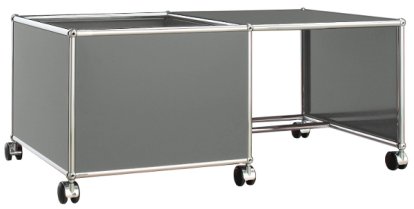 USM Haller Mobile Desk for Kids, Case left, Mid grey RAL 7005