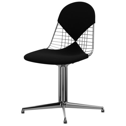 Wire Chair DKL, Aluminium polished, Seat and backrest cushion (Bikini), Nero