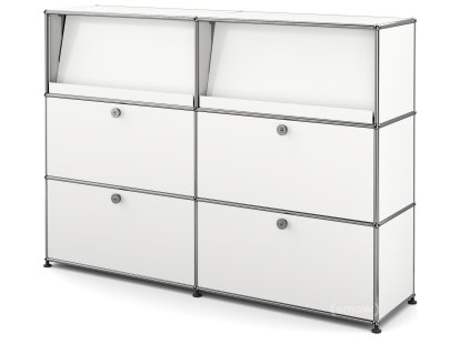 USM Haller Highboard L with Angled Shelves, Pure white RAL 9010