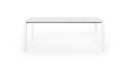 Sushi Dining Table, Laminate white, L 125-205 x W 80 cm, Aluminium with white lacquer