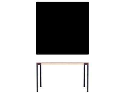 Seiltänzer Table, 75 x 120 x 120 cm, Linoleum black, Red