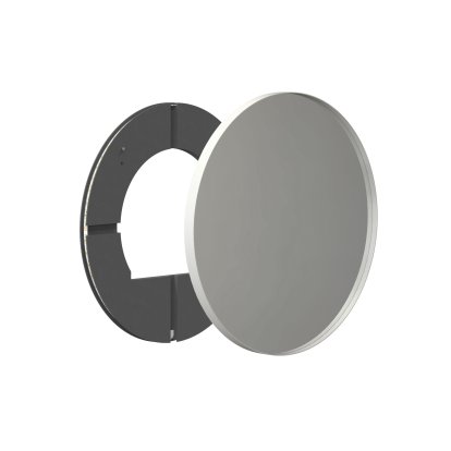 Unu mirror with LED lighting round (set), ø 60 cm, White matt