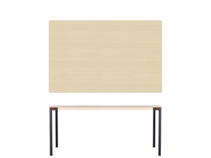 Seiltänzer Table, 75 x 160 x 90 cm, Ash white oiled, Red