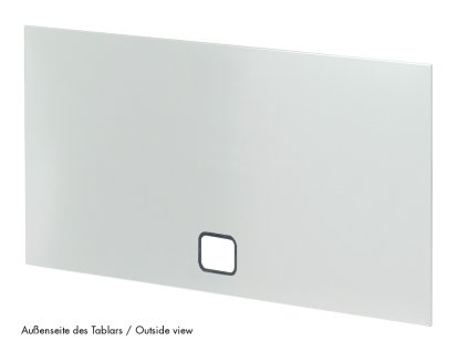 USM Haller Panel With Cable Cut-Out, 75 x 35 cm, Light grey RAL 7035, Bottom centre