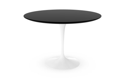 Saarinen Round Dining Table, 107 cm, White, Fenix black