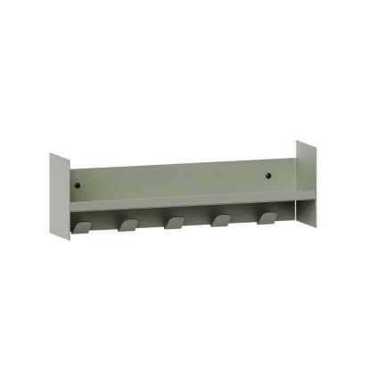 Pli Wall Shelf Slim, 45 cm, Eucalyptus grey, With hooks