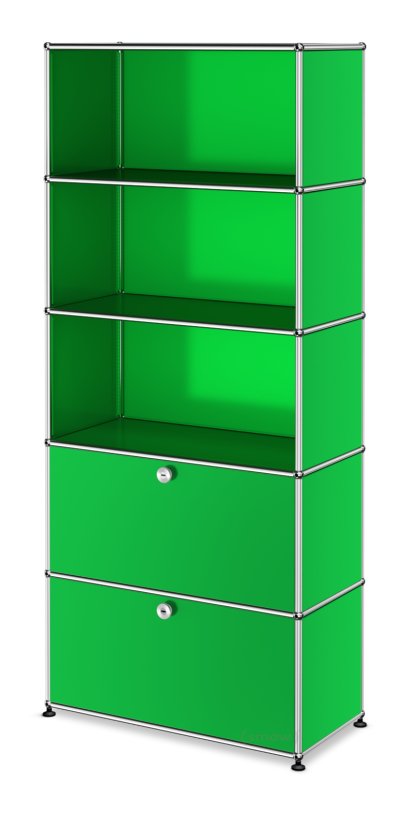 USM Haller Storage Unit with 2 Drop-down Doors, USM green