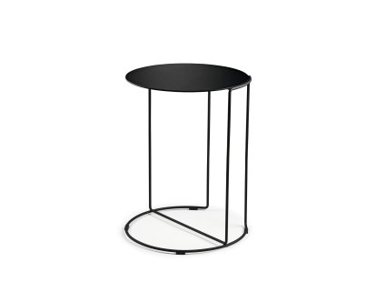 Oki Side Table, H 51 x ø 40 cm, Matt black powder-coated, Matt black powder-coated
