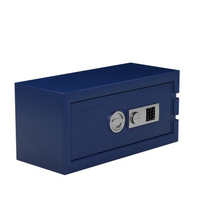 Balzsafe CONNECT Safe for USM Haller Shelves, 75 cm x 35 cm x 35 cm, Steel blue RAL 5011, Electronic combination lock with master key