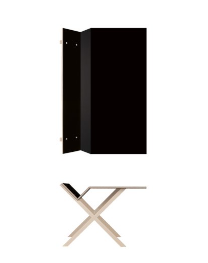 Kant Desk, 160 cm, 74 cm, FU (plywood, birch) linoleum black