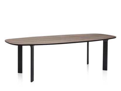 Analog Table, Walnut veneer, legs black laquered oak, 245 x 105 cm