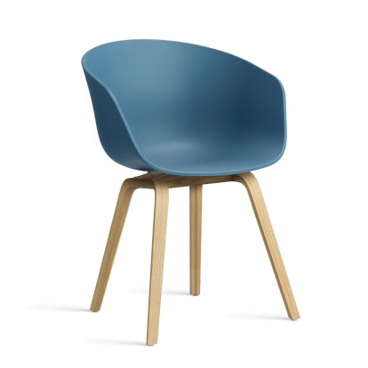 About A Chair AAC 22 Armchair, Azure blue 2.0, Lacquered oak