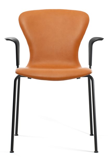 PLAYchair Tube, With armrests, Leather cognac