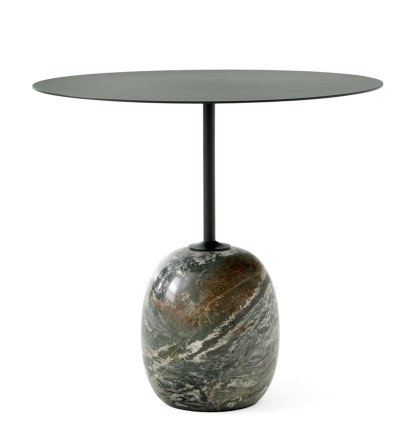 Lato Side Table, Oval (L 50 x W 40 cm), Deep Green / Verde Alpi Marble