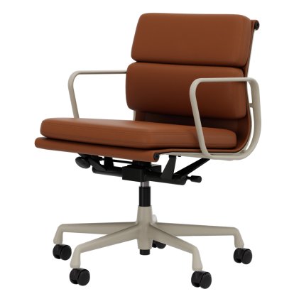 Soft Pad Group EA 217, Aluminium powder coated chalk, Standard leather cognac, Plano cognac