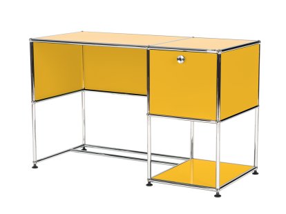 USM Haller Home Office Desk, Golden yellow RAL 1004, Without cable entry hole