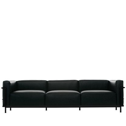 3 Fauteuil Grand Confort, grand modèle, trois places, Matt black lacqured, Leather Scozia, Graphite black