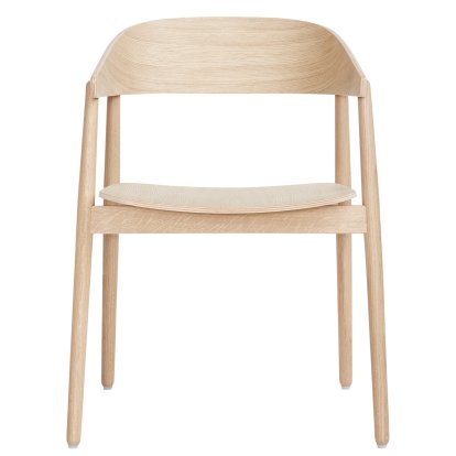 AC2 Dining Chair, Oak white pigmented, matt lacquered, Without upholstery