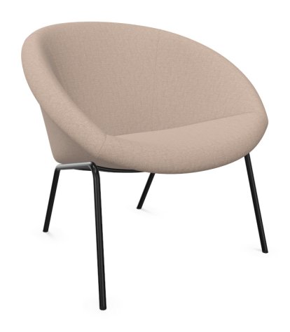 369 Chair, Fabric Gaia champagne, Matt black powder-coated