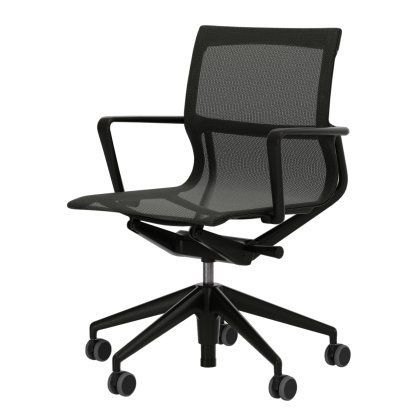 Physix, TrioKnit reed, Plastic, deep black, Soft castors for hard floor surfaces