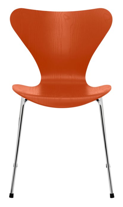 Series 7 Chair 3107, Coloured ash, Paradise Orange, Chrome