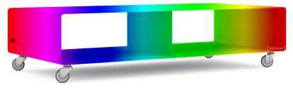 TV Lowboard R 200, Bicoloured, RAL Classic Bicolour, Industrial castors