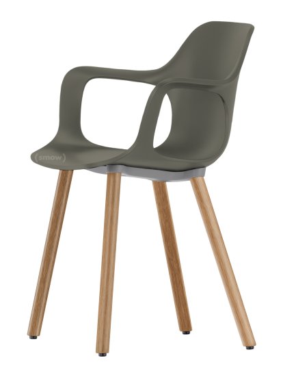 HAL Armchair Wood, Basalt grey, solid oak, light natural with protective varnish