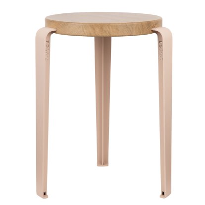Lou Stool, Solid Wood, Solid oak, TipToe x HEJU - Aurora pink