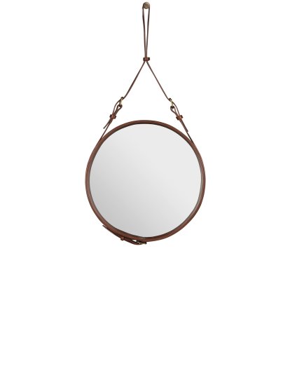 Adnet Circulaire Wall Mirror, Ø 45 cm, Tan