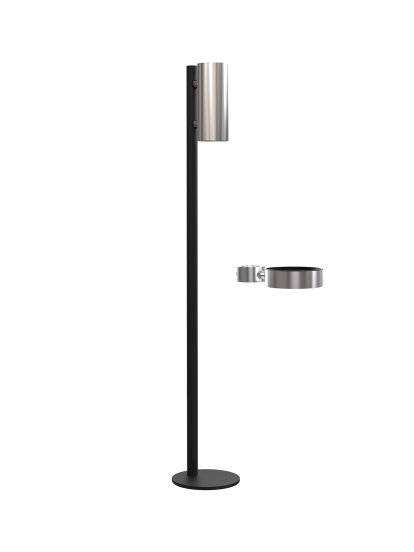 Nova Floor Disinfection Dispenser, Black matt, Brushed stainless steel