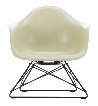 Eames Fiberglass Armchair LAR, Eames parchment, Basic dark