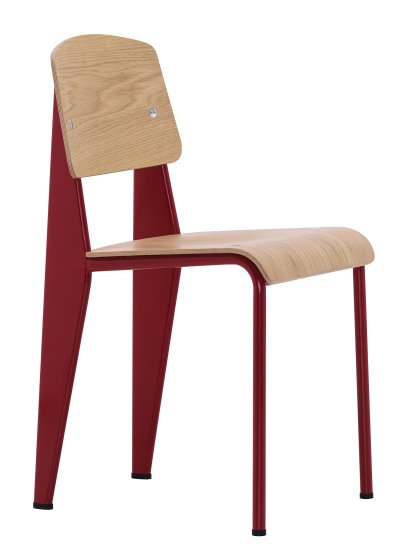 Standard Chair, Base japanese red/Seat, back natural oak