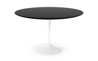 Saarinen Round Dining Table, 120 cm, White, Fenix black