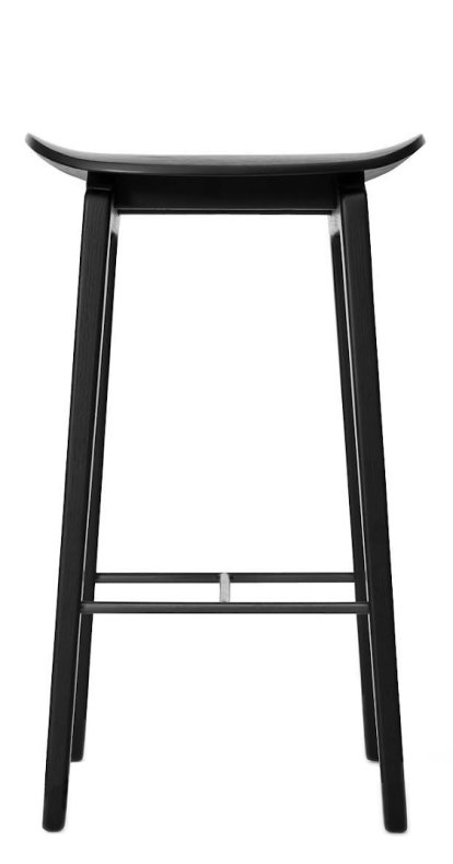 NY11 Bar Stool, Kitchen version: seat height 65 cm, Black stained oak, Without seat cushion