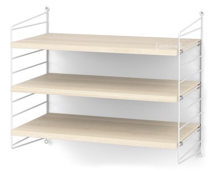 String System Shelf S, 30 cm, White, Ash veneer