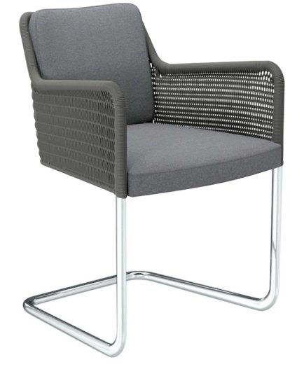 D43 Chair, Cavalry cloth, Grey, Chrome-plated steel tubing
