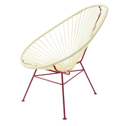 Acapulco Chair Classic, Eggshell / garnet red