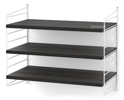String System Shelf S, 30 cm, White, Black ash veneer