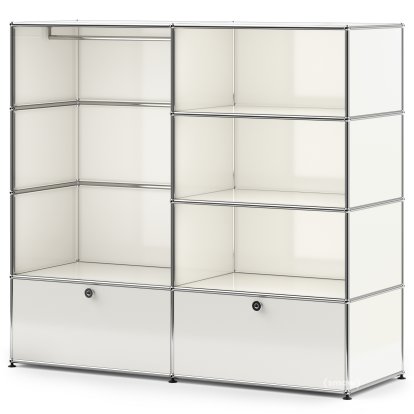 USM Haller Clothes Rack L with Rail, Pure white RAL 9010