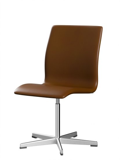 Oxford Office Swivel Chair, Without armrests, Low back, Fixed base, Soft leather, Walnut