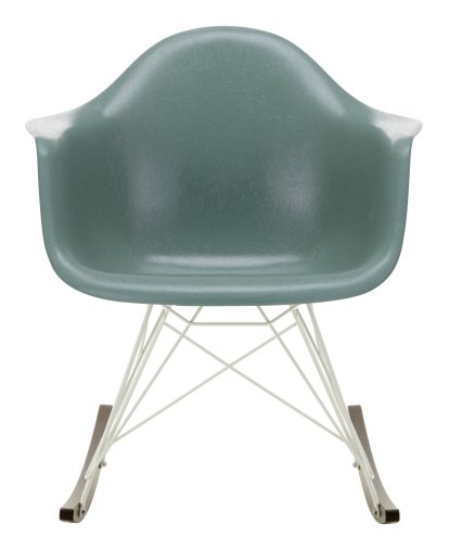 Eames Fiberglass Armchair RAR, Eames sea foam green, White, Dark maple