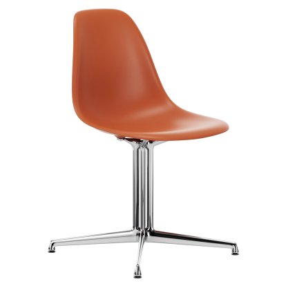 Eames Plastic Side Chair DSL, Rusty orange, Without upholstery, Without upholstery, Aluminium polished