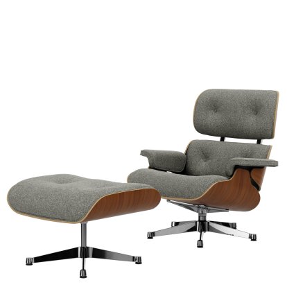 Eames Lounge Chair & Ottoman Nubia, Cream dark brown / walnut, natural
