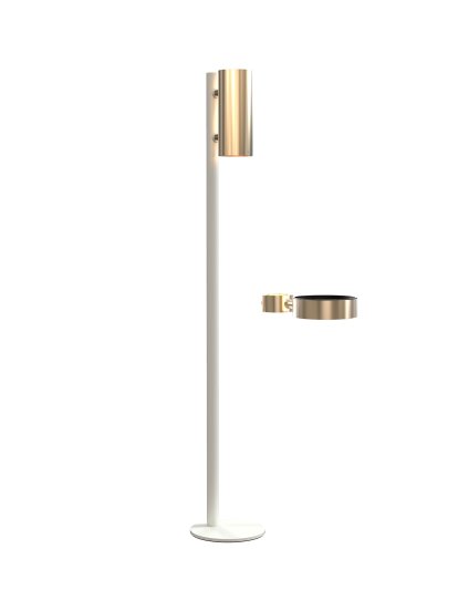 Nova Floor Disinfection Dispenser, White matt, Brushed gold
