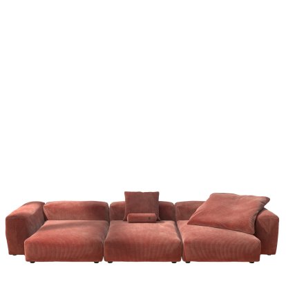 Vetsak Sofa Set 5, Cord velours - Brick, With cushions