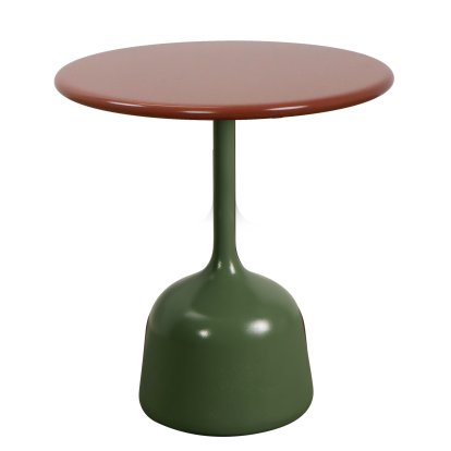 Glaze Side Table, Aluminium - Desert red, Olive green