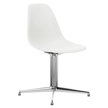 Eames Plastic Side Chair DSL, White RE, Without upholstery, Without upholstery, Aluminium polished