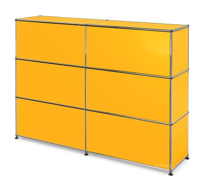 USM Haller Counter Type 1, Golden yellow RAL 1004, 150 cm (2 elements), 35 cm