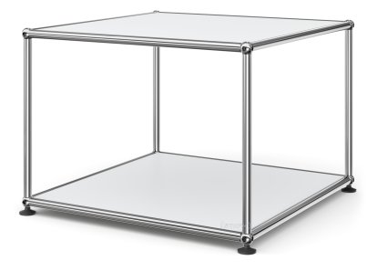 USM Haller Side Table 50, Both panels metal, USM matte silver